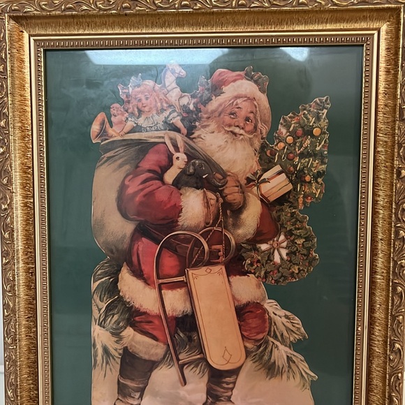 Vintage Gold Framed Santa Print - Picture 2 of 8